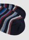 Blue striped ankle socks in stretch cotton_1