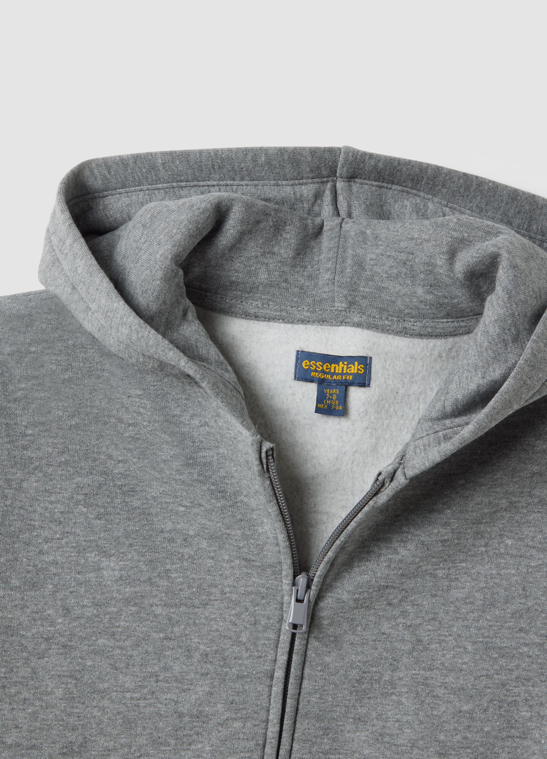 Grey marl sweatshirt in pure organic cotton with crew neck