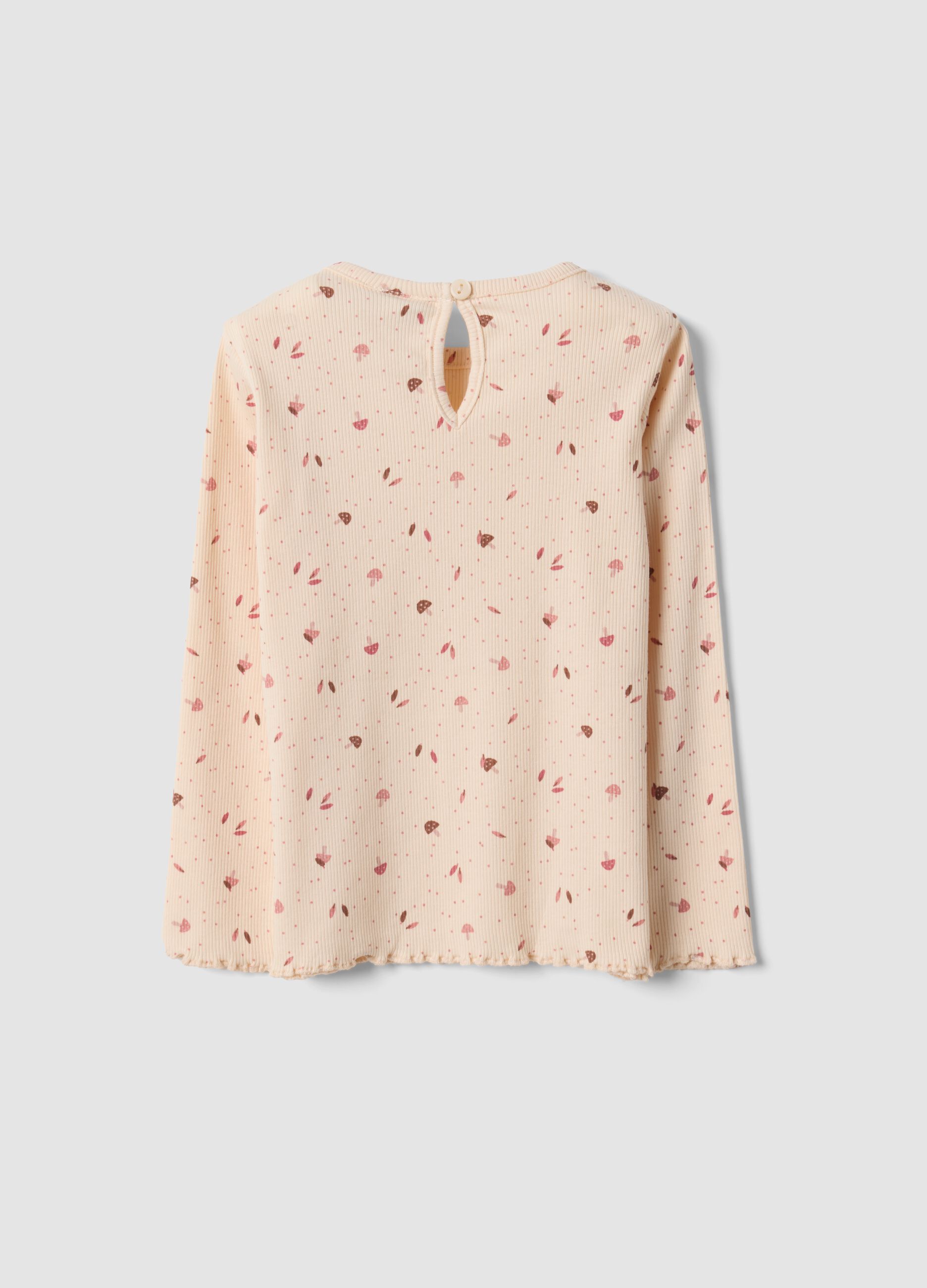 Orange organic stretch cotton top with pattern