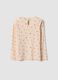 Orange organic stretch cotton top with pattern_1