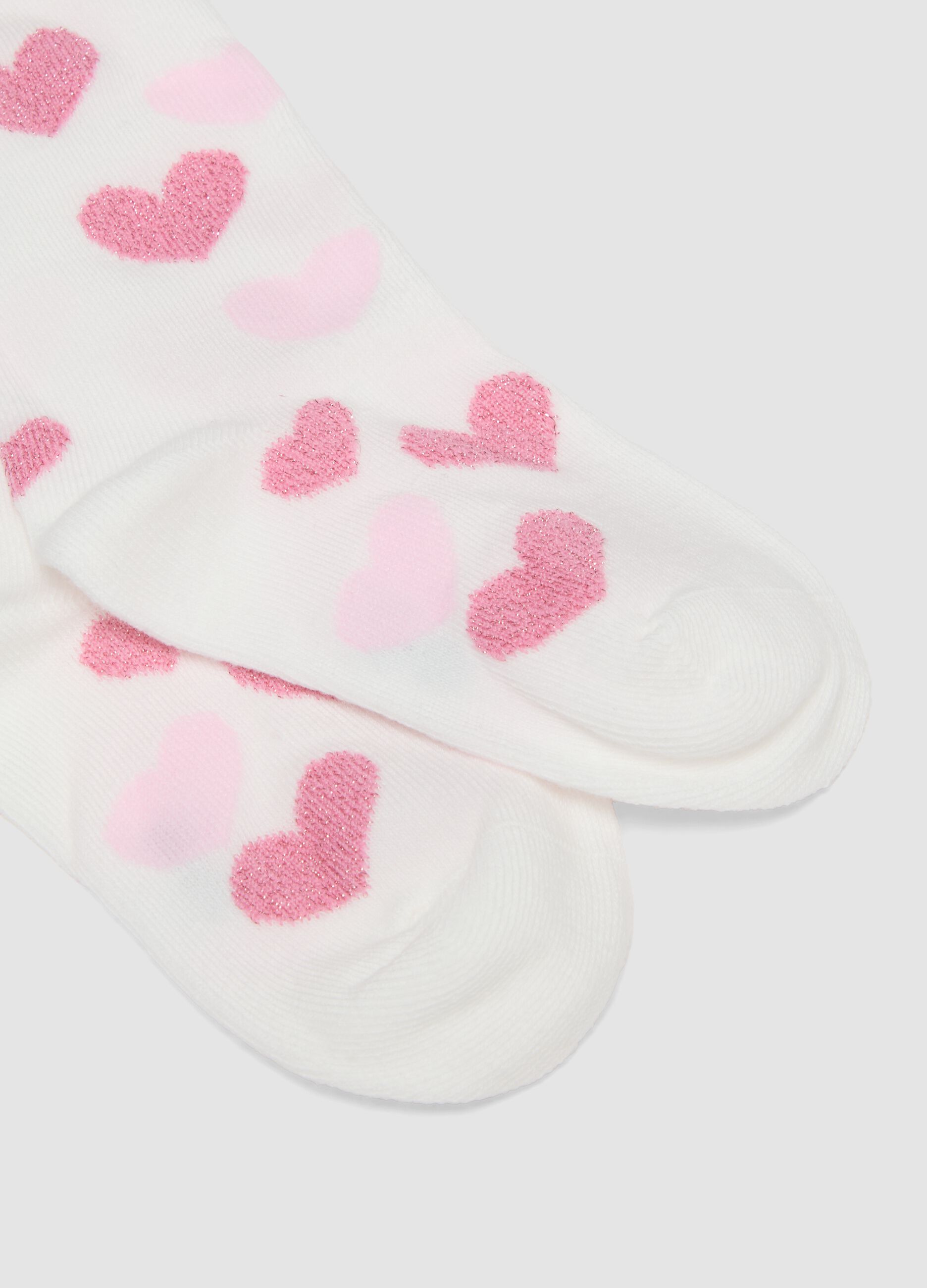 Bipack di calze lunghe rosa in cotone organico elasticizzato