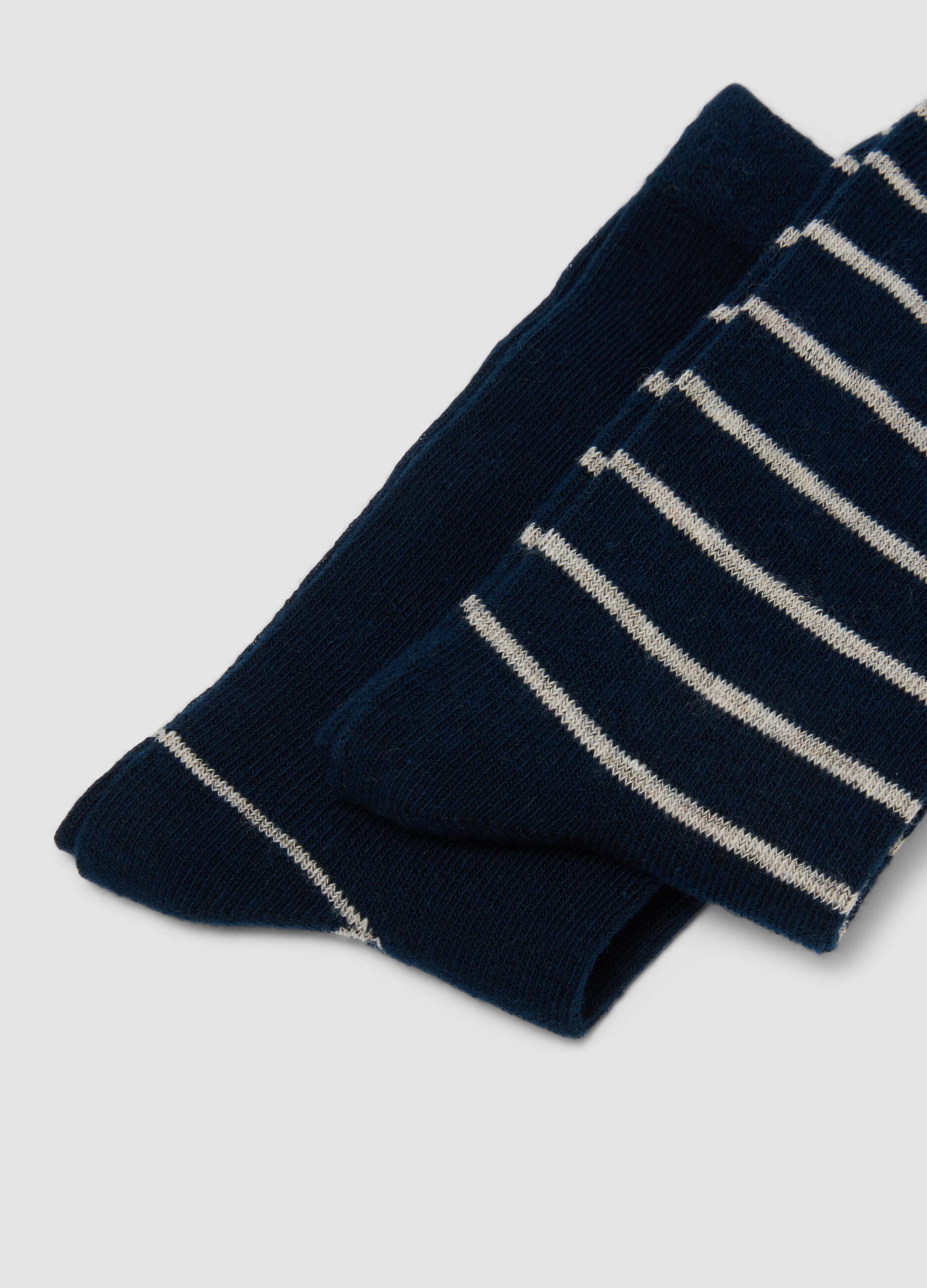 Tripack di calze lunghe blu in cotone organico elasticizzato