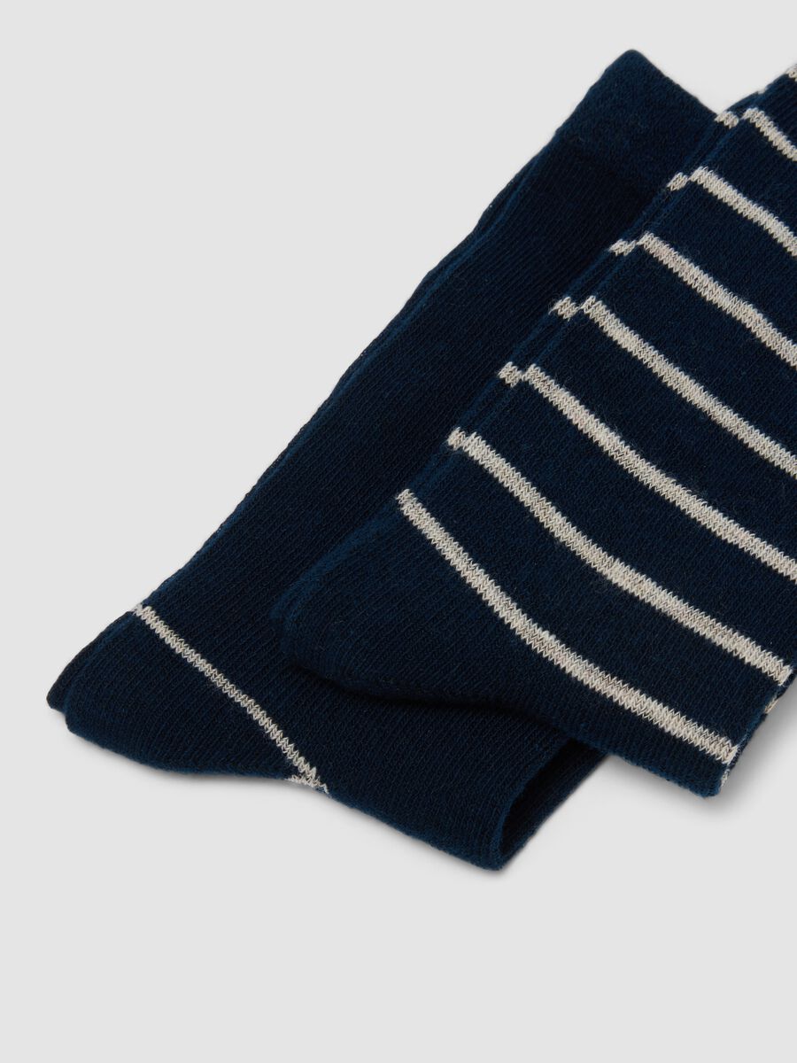Tripack di calze lunghe blu in cotone organico elasticizzato_1