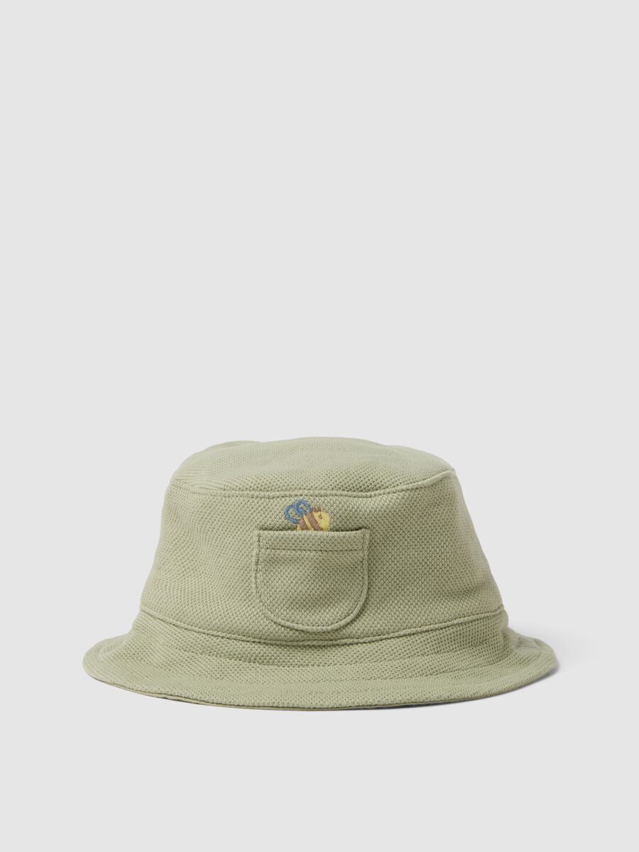 Green organic cotton bucket hat for baby_0