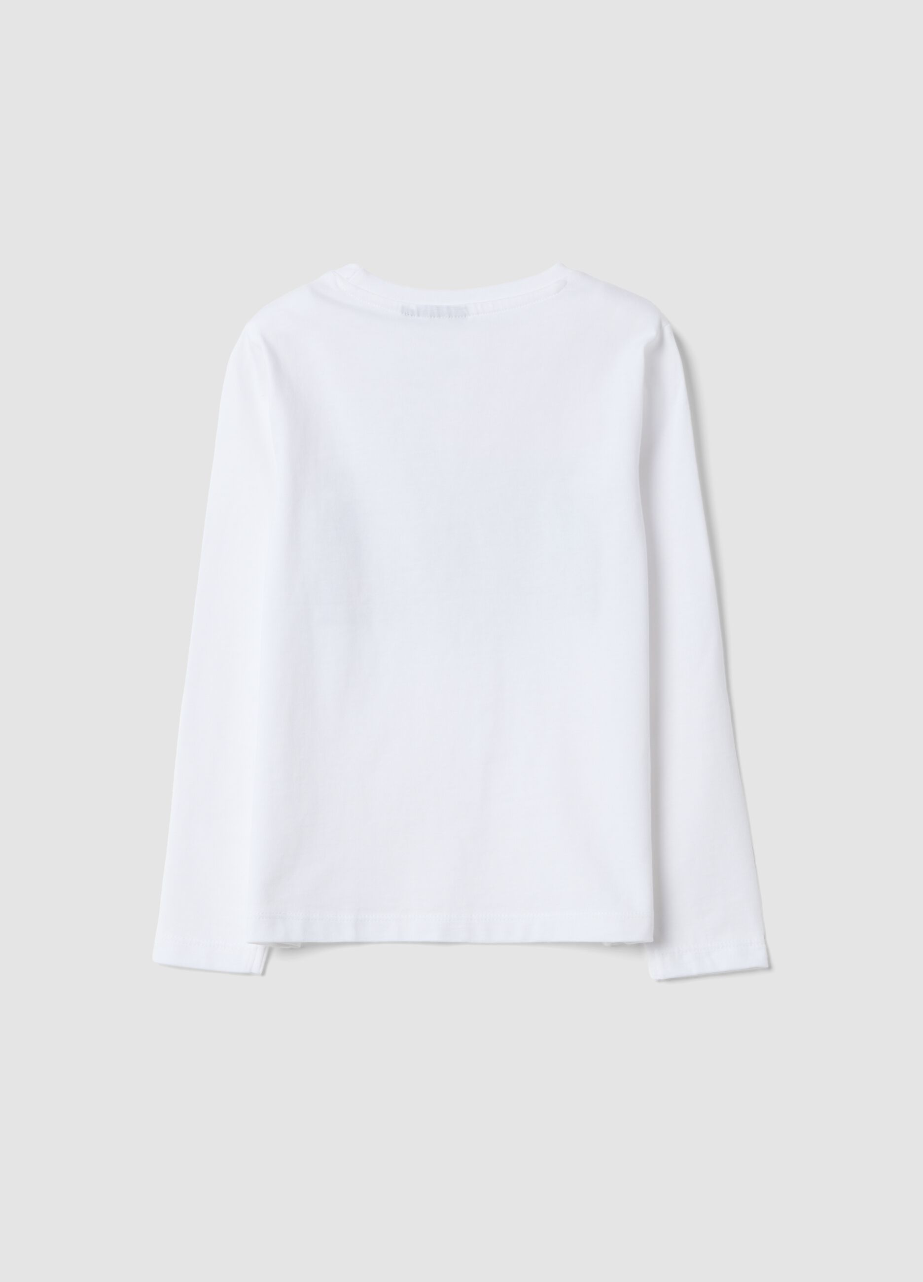 White pure cotton T-shirt with K-Pop Demon Hunters print, regular fit