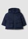 Giacca blu imbottita con cappuccio e zip per bimbo_0