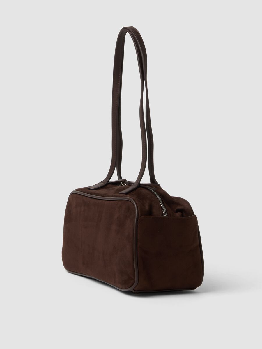 Brown shoulder bag with zip fastening_1