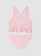 Pink stretch bikini with frills_1