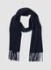 Sciarpa blu in puro cashmere con frange_0
