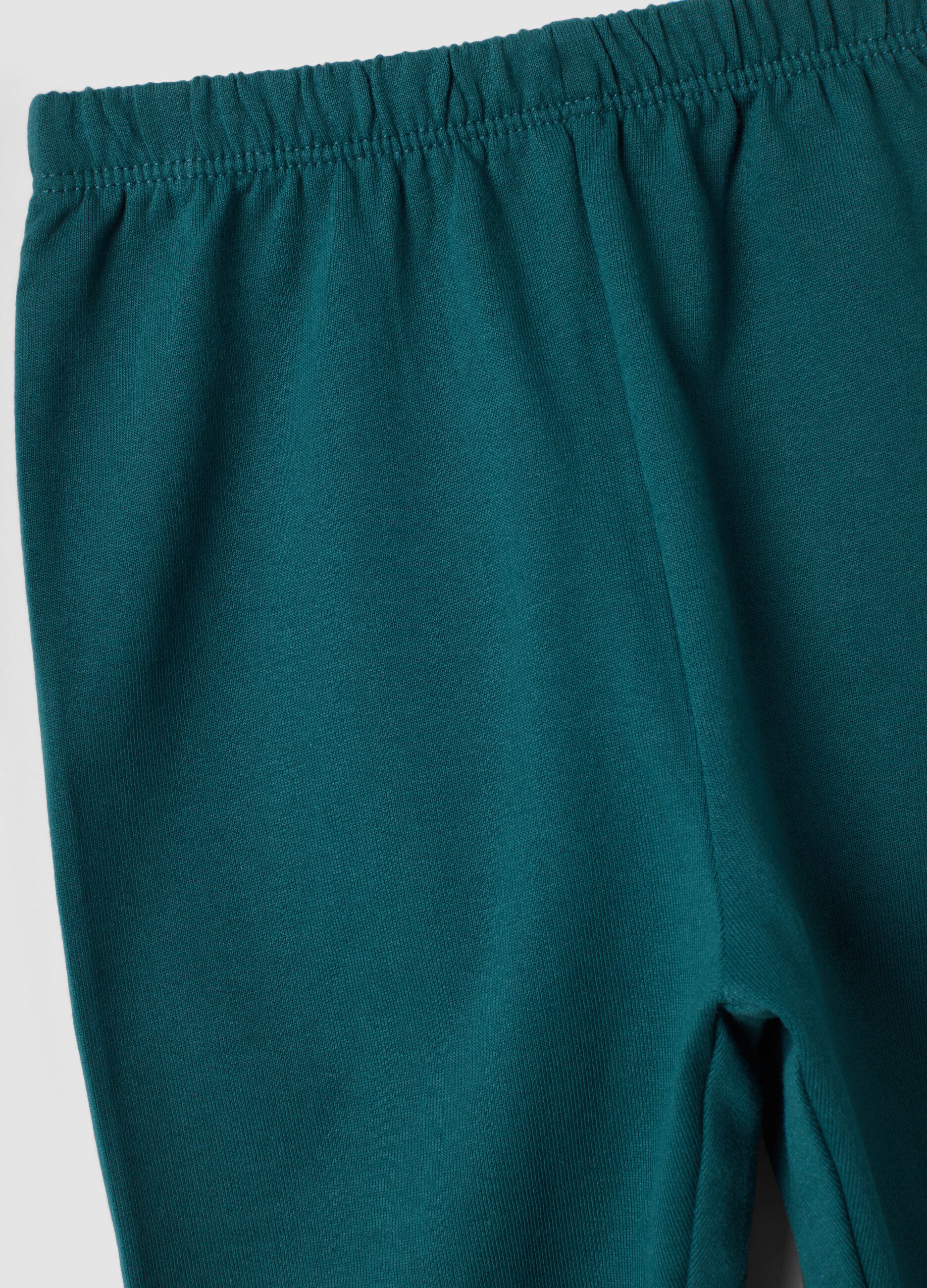 Pigiama verde in puro cotone organico con girocollo