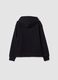 Felpa nera con cappuccio in puro cotone fleece organico relaxed fit_1