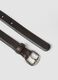 Brown genuine leather belt with metal buckle_1