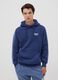 Blue cotton-blend hoodie with logo_0