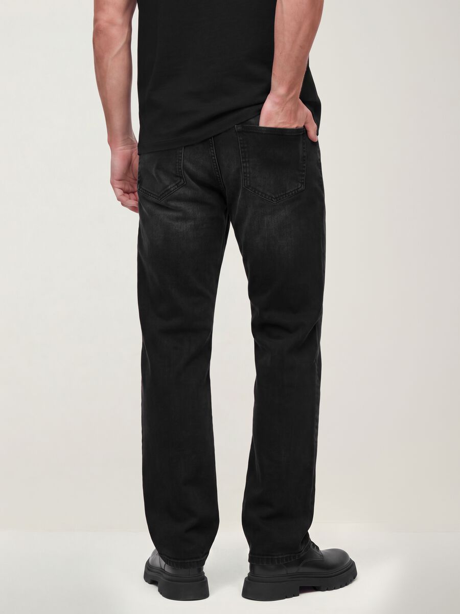 Black stretch cotton comfort-fit jeans_1