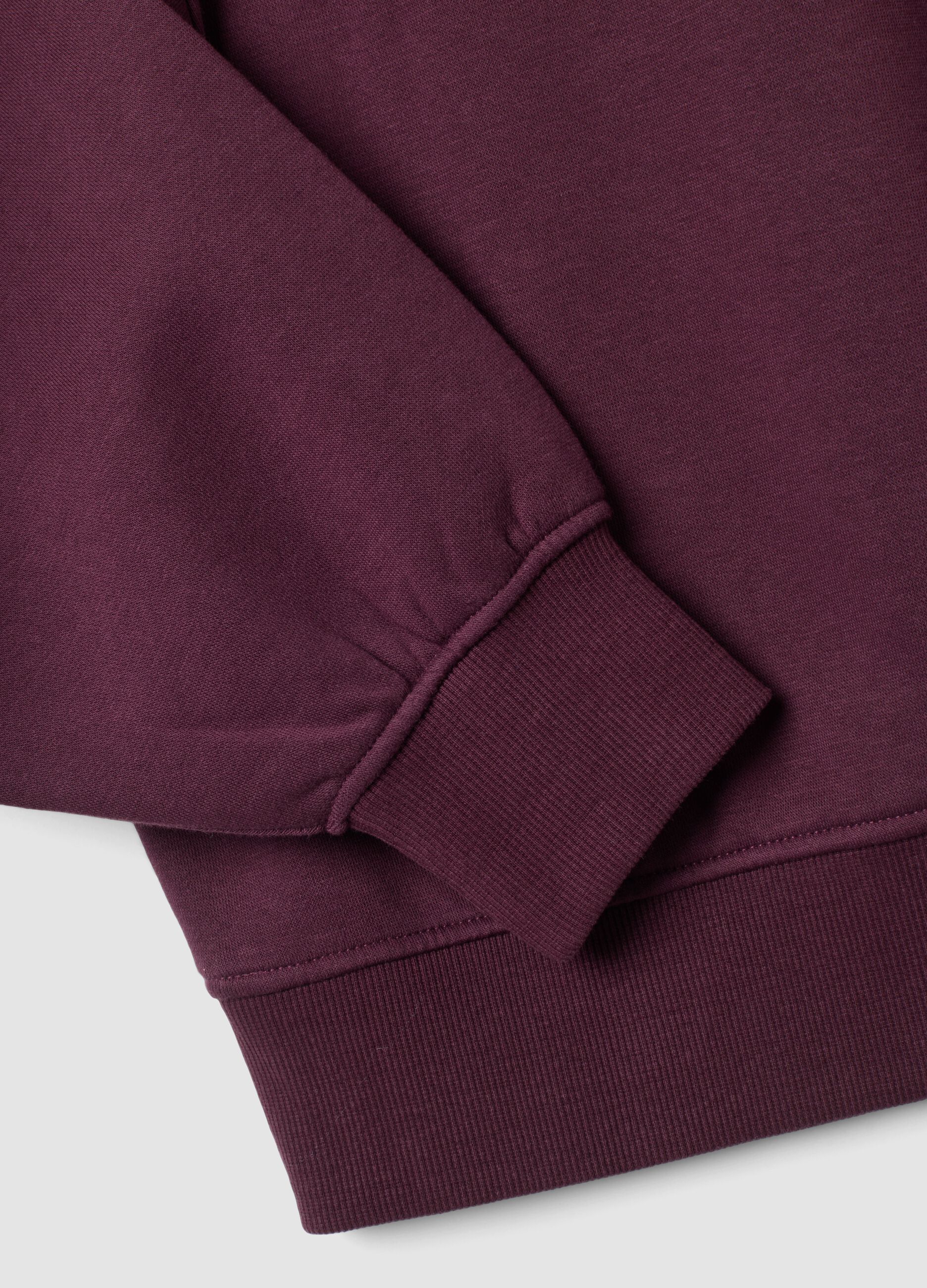 Purple cotton-blend crew-neck sweatshirt