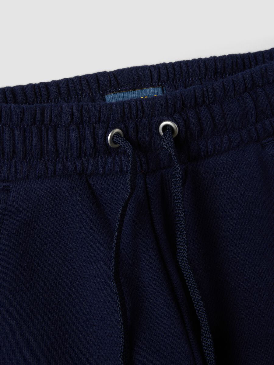 Blue organic cotton culotte trousers for girls_3