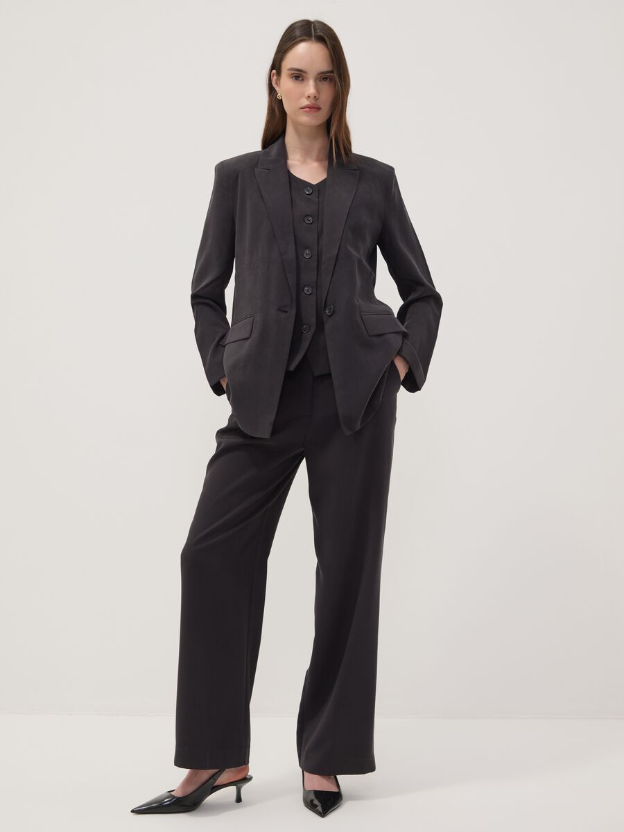 Black regular-fit viscose-blend blazer_2