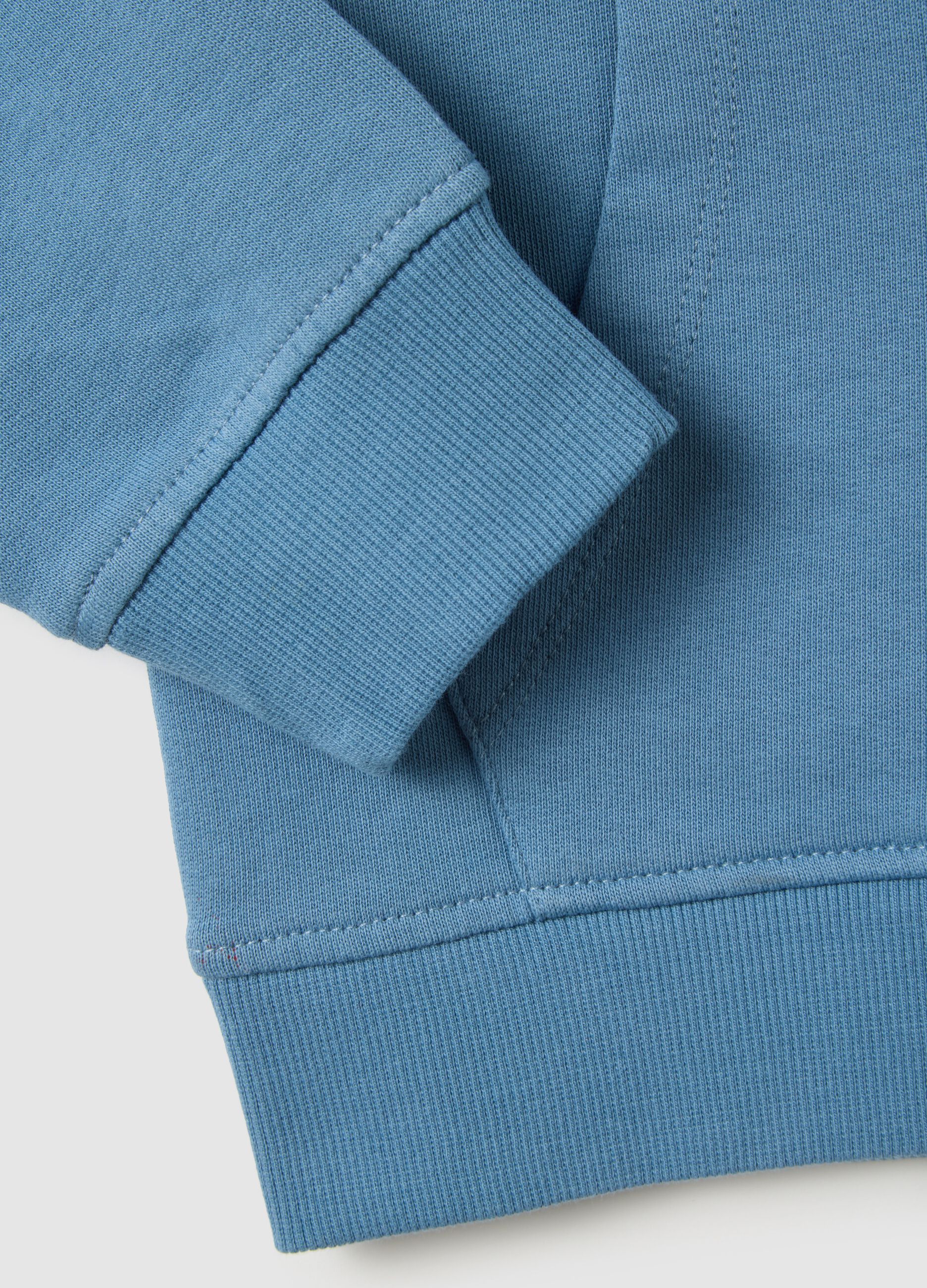 Oversized blue pure cotton children's sweatshirt