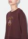 Felpa marrone in misto cotone con girocollo e stampa teddy_3
