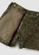 Gonna pantalone verde in cotone elasticizzato a coste_2