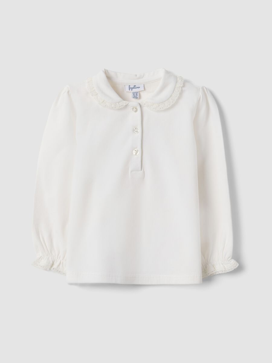 White organic stretch-cotton polo shirt_0