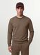 Grey crew neck sweatshirt in cotton blend, regular fit_0