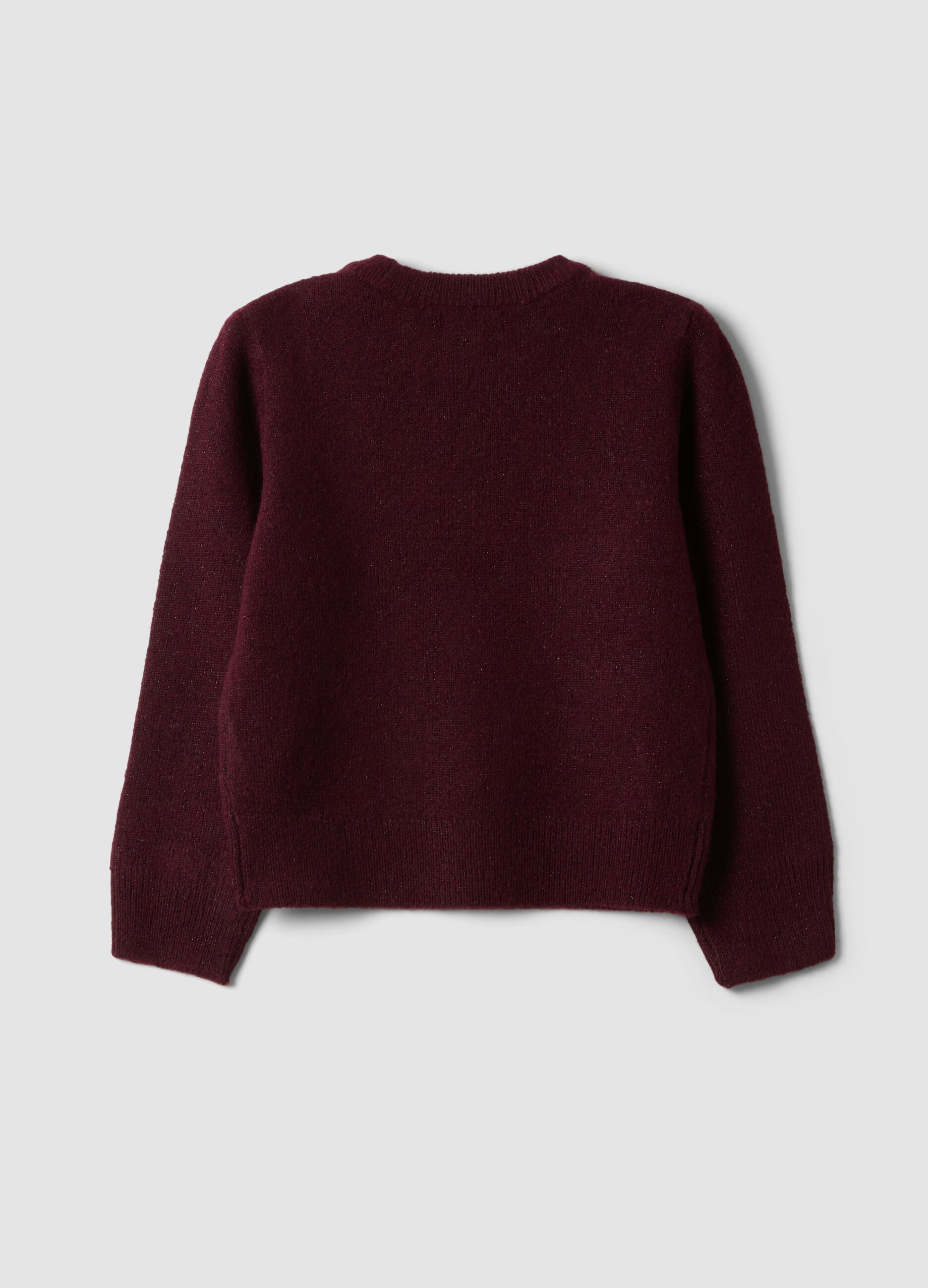 Purple stretch crew-neck jumper