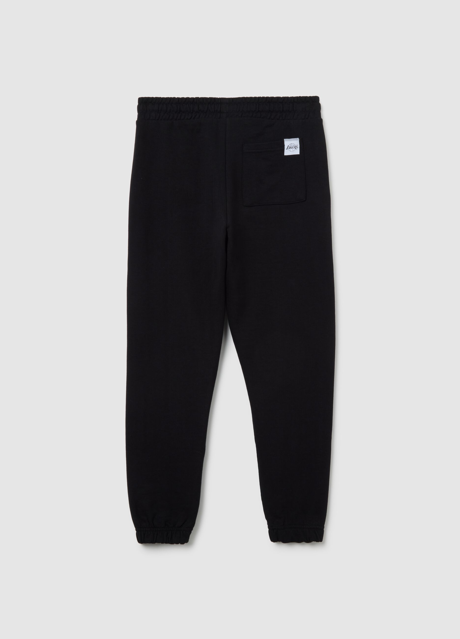Black jogger trousers for boys in cotton and viscose