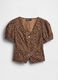 Brown short-sleeve leopard print shirt_5
