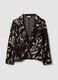 Brown regular-fit stretch cotton-blend jacket with floral pattern_0