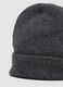 Dark grey ribbed pure cashmere beanie_2