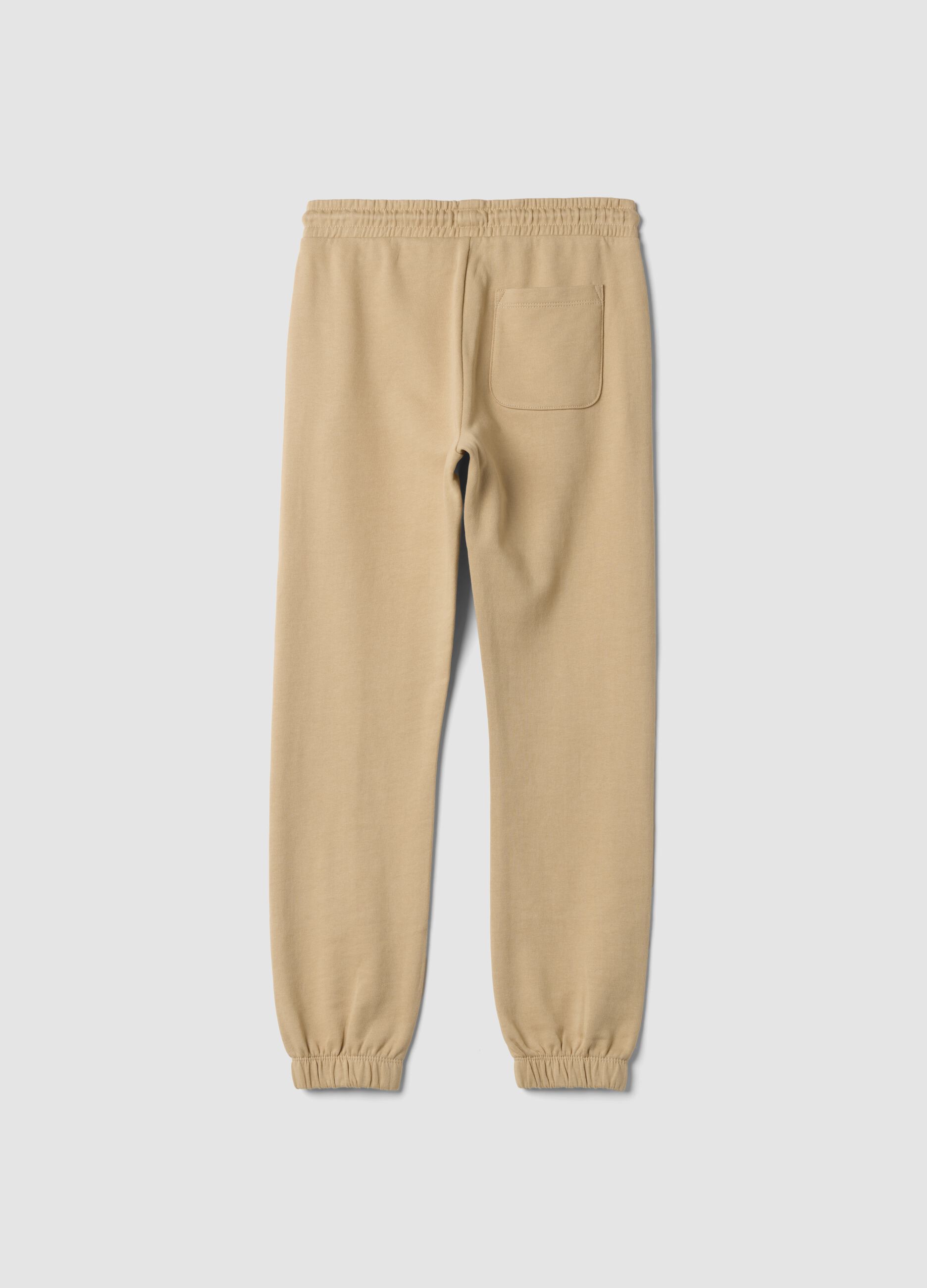 Brown pure cotton joggers with print