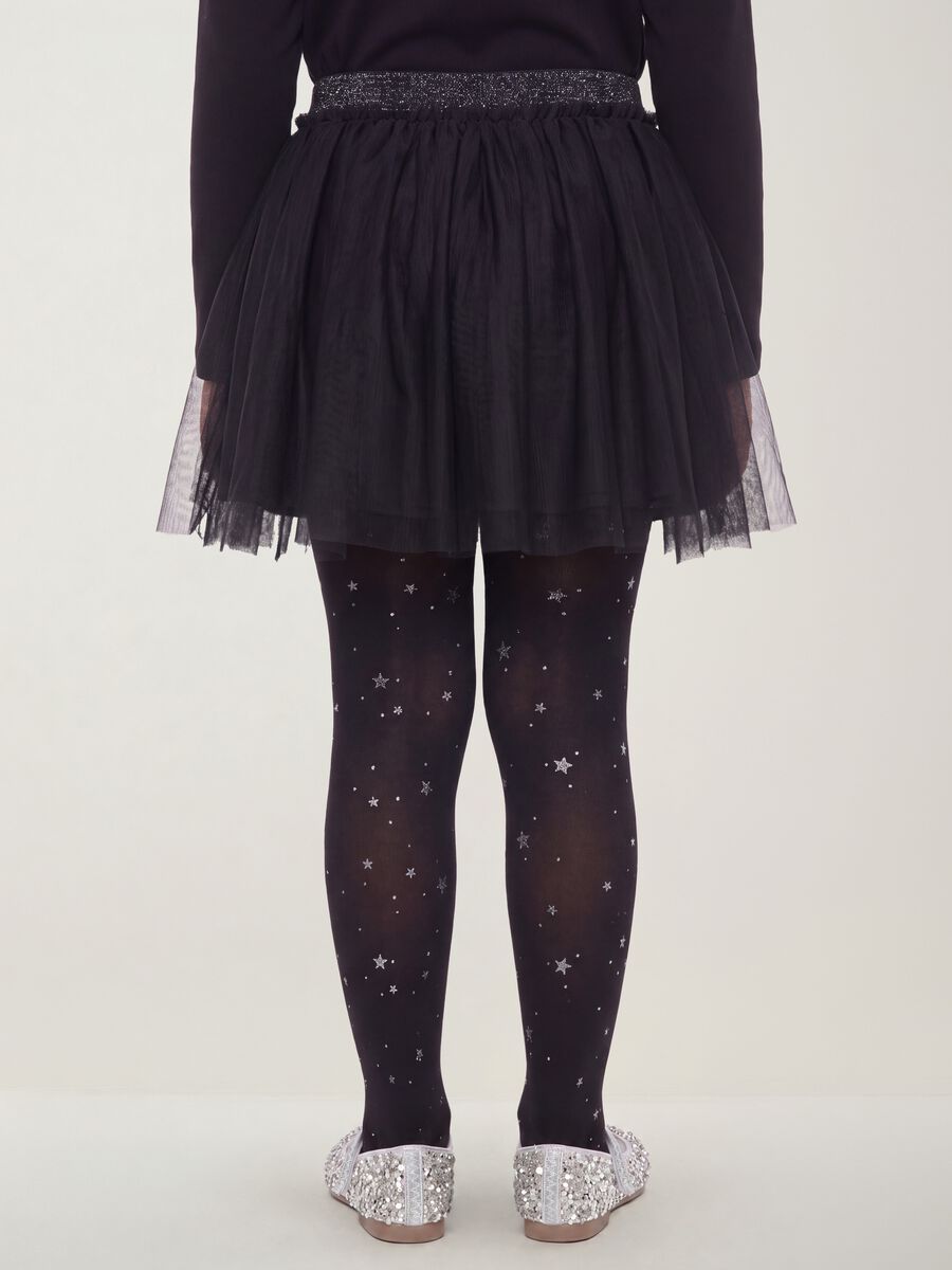 Black skirt with elasticated mesh waistband_3