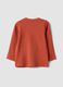T-shirt arancione in puro cotone organico con stampa animaletti_1