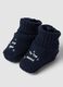 Midnight blue pure cotton knitted baby booties_1
