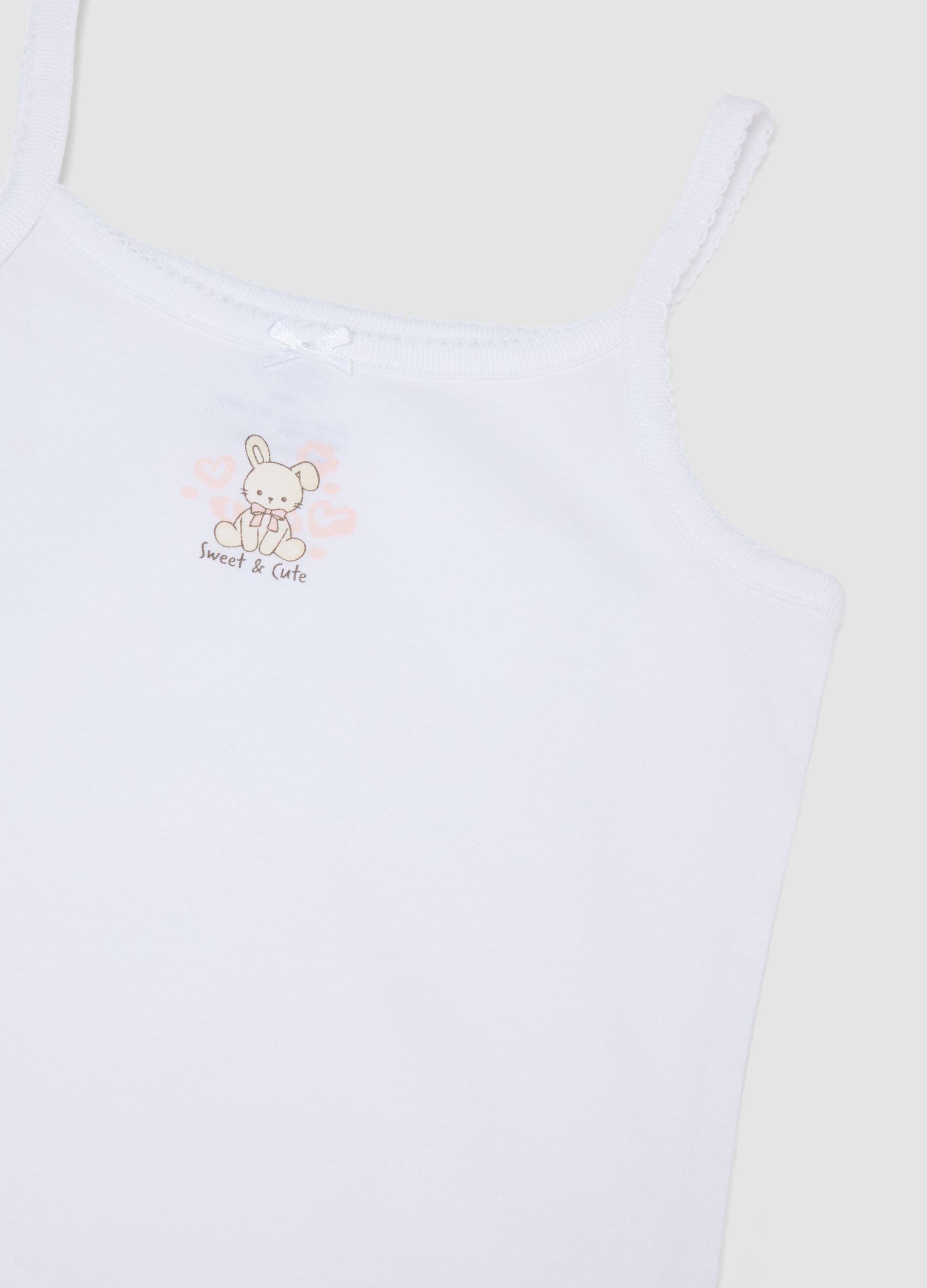 طقم قطعتين من قمصان داخلية متعددة الألوان من قطن عضوي خالص بنقشة