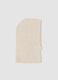 Beige ribbed stretch wool balaclava_0