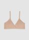 Beige organic cotton and stretch viscose triangle bra_4