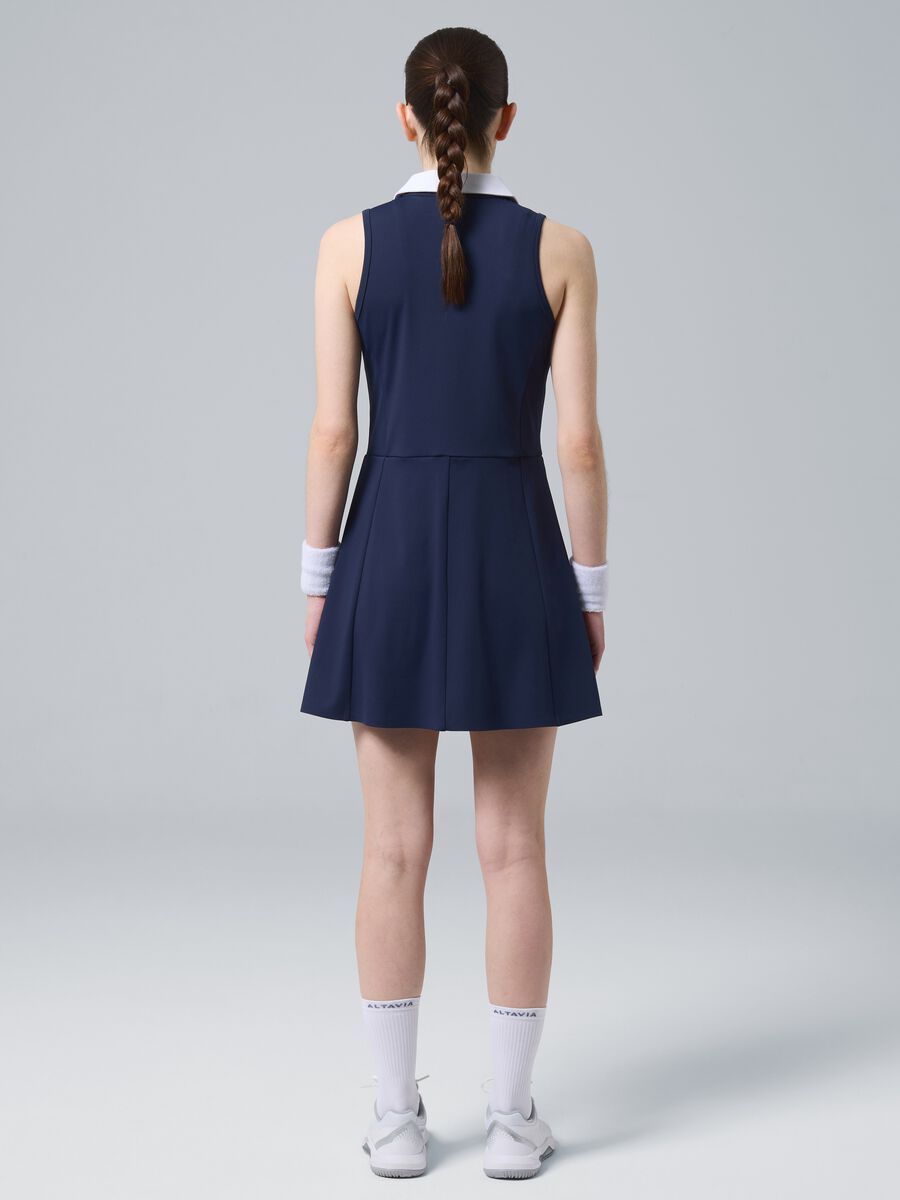 Blue ALTAVIA COURT sports dress in stretch technical fabric_2