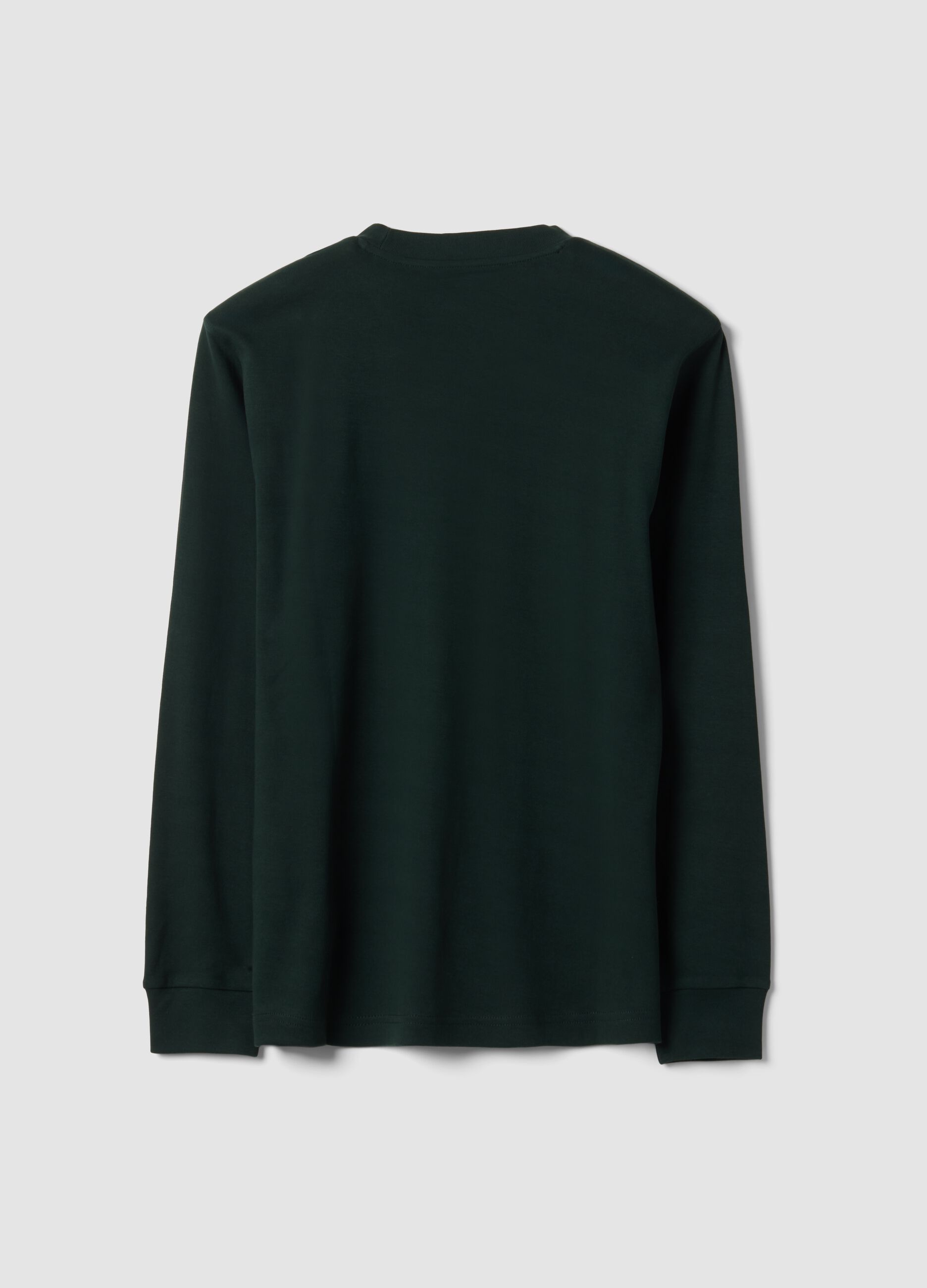 T-shirt verde in puro cotone girocollo regular fit