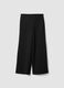 Black wide-leg trousers in stretch viscose_0