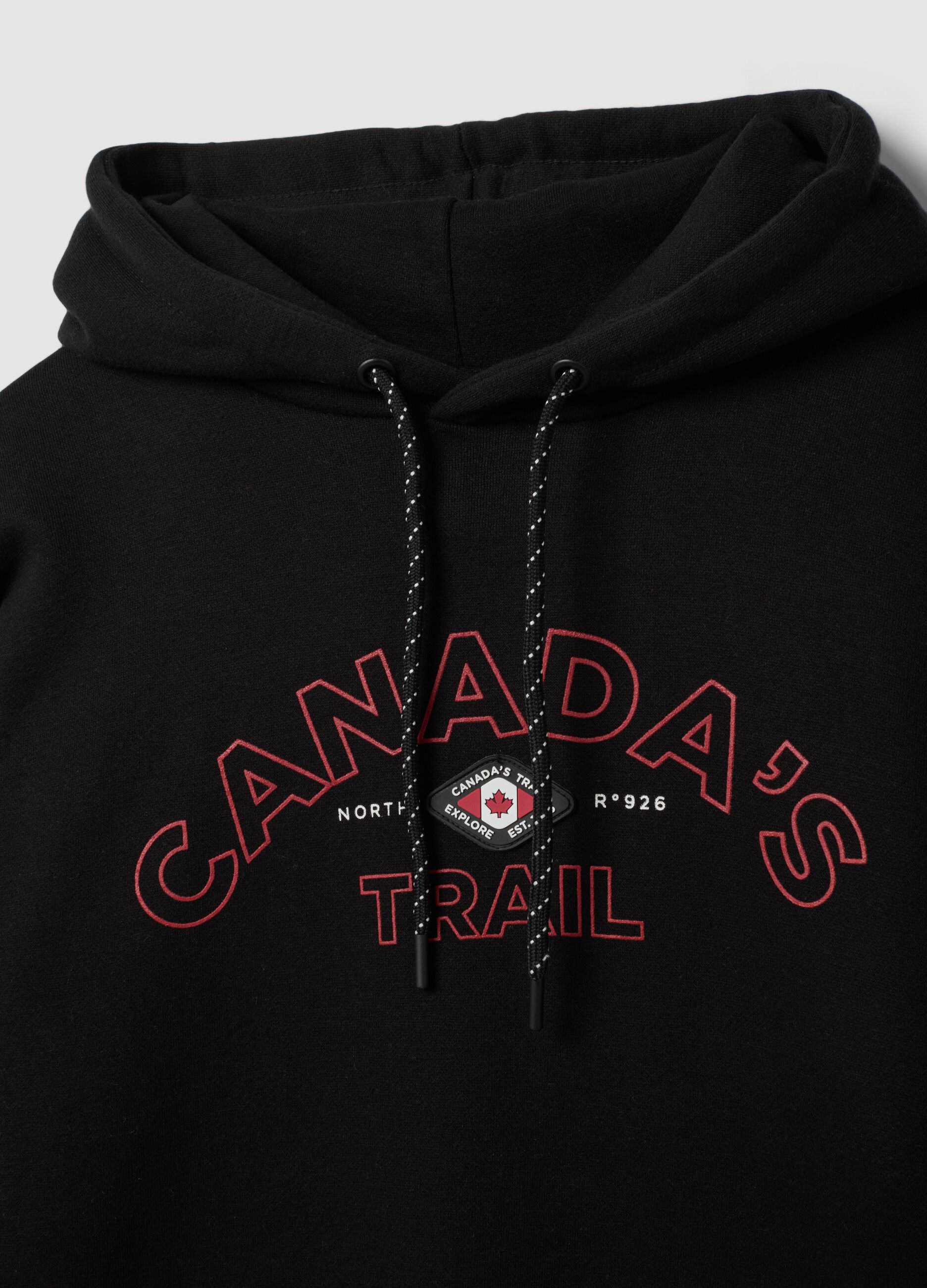 Black cotton-blend hoodie