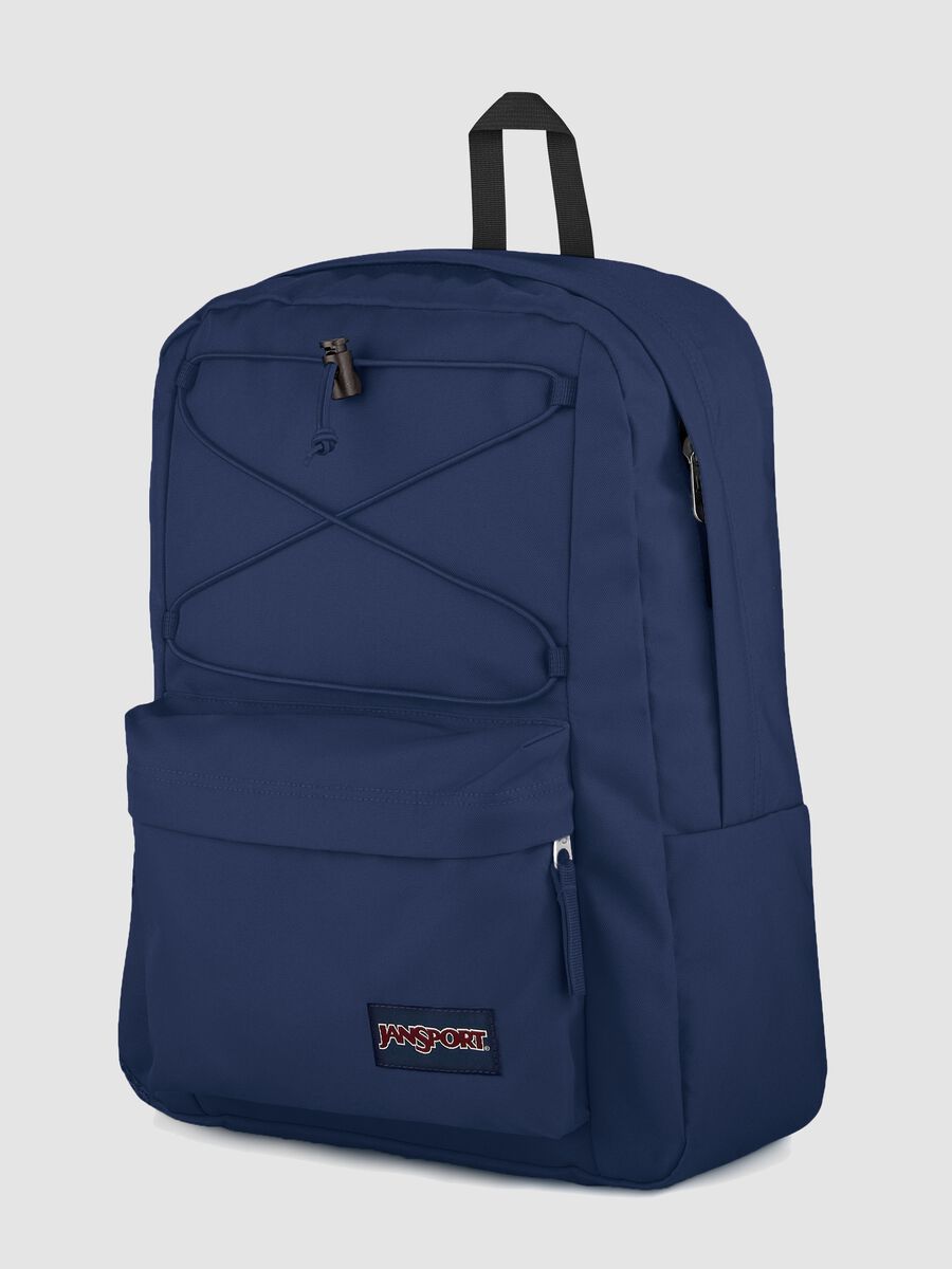 Blue backpack with front pocket and adjustable shoulder straps_2