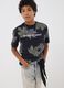 Black pure cotton T-shirt with &ldquo;Beauty of nature&rdquo; slogan for boys_0