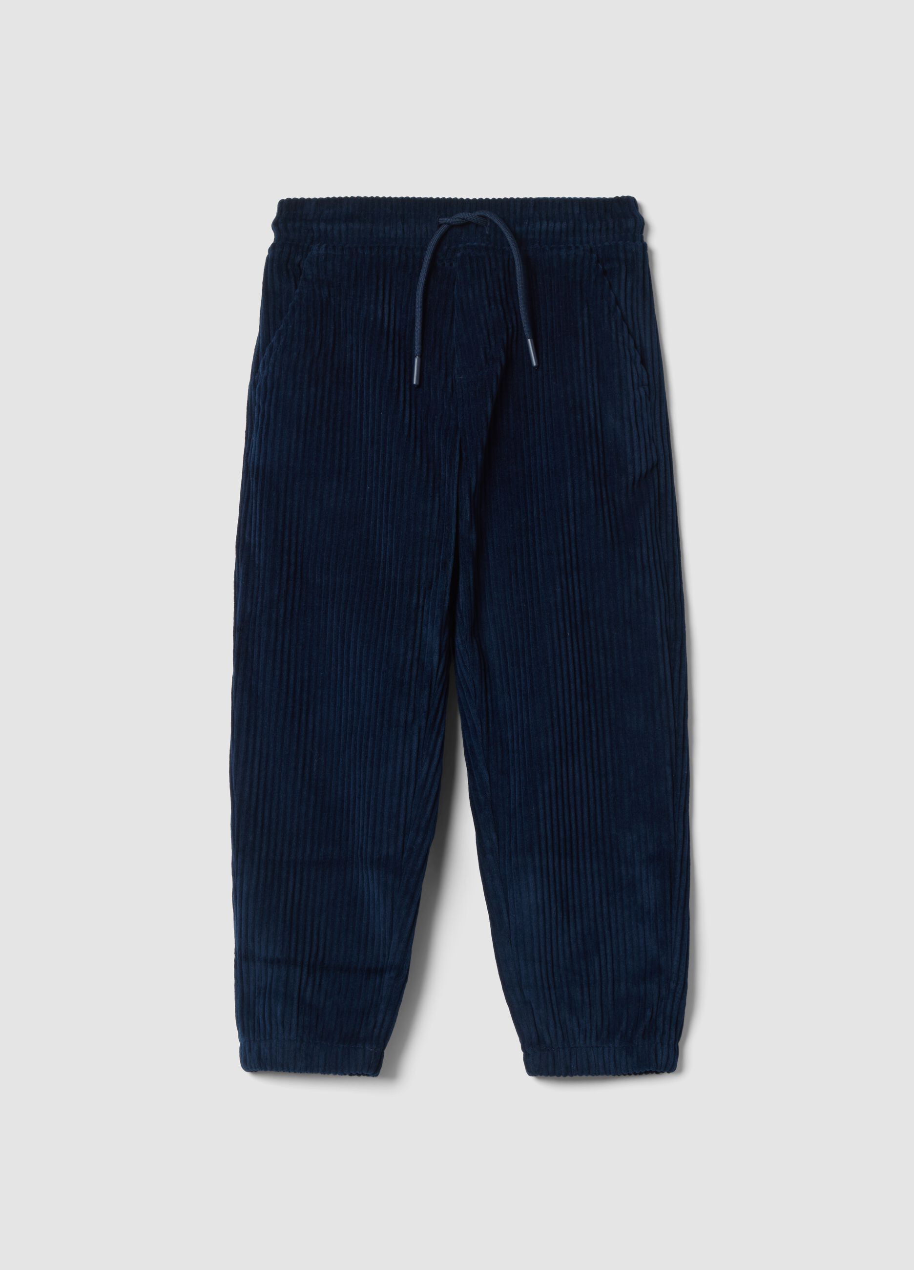 Pantaloni blu navy comfort fit con vita elasticizzata