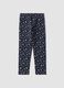 Blue floral stretch organic cotton leggings_1