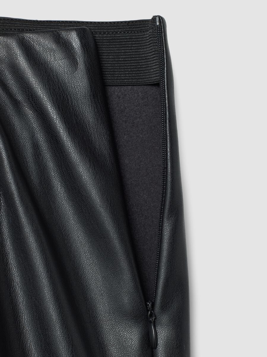 Black flare leggings with regular waist and elasticated band_5
