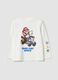 White pure cotton Mario Kart crew-neck T-shirt, regular fit_0