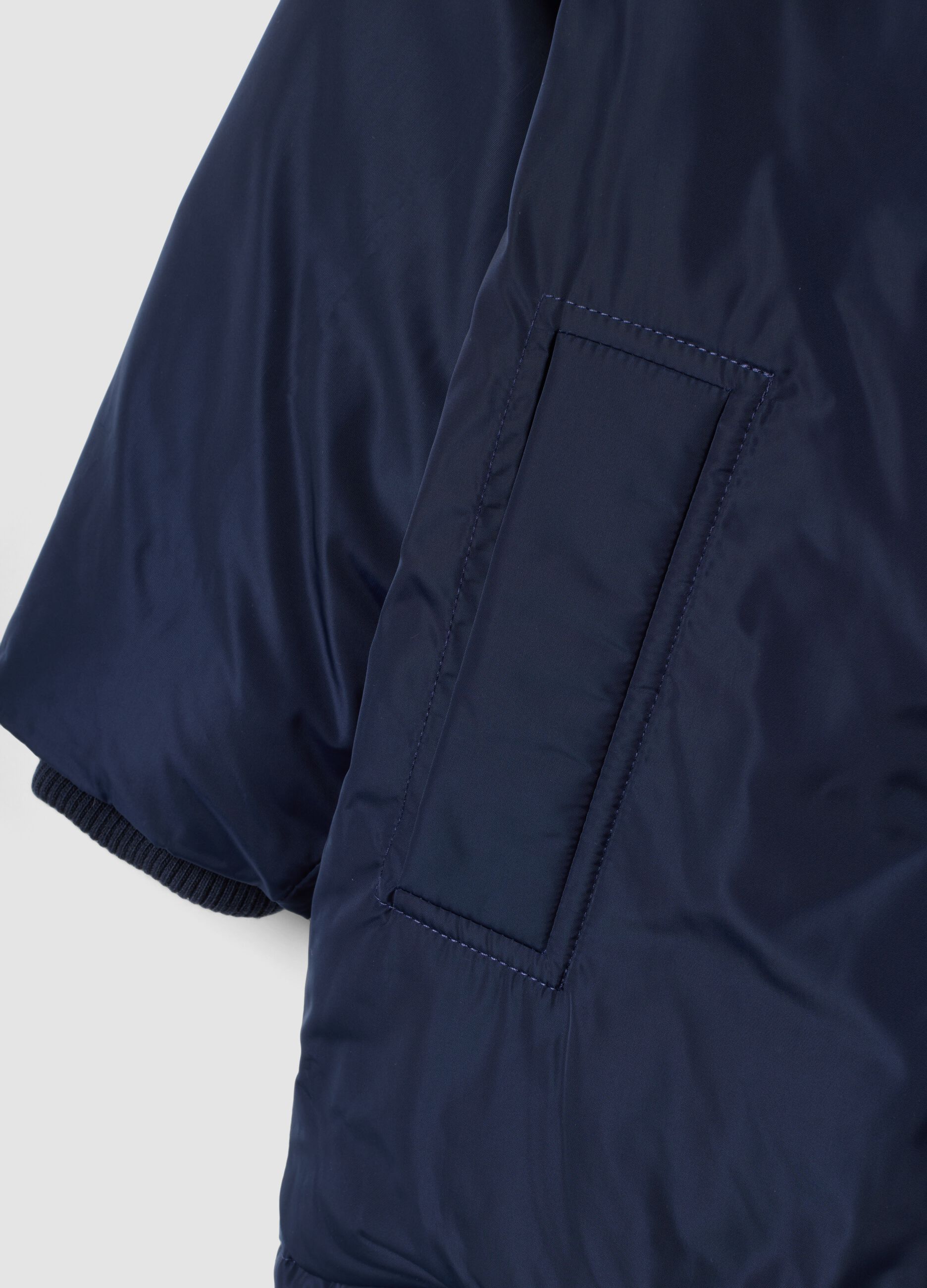 Navy blue padded hooded jacket