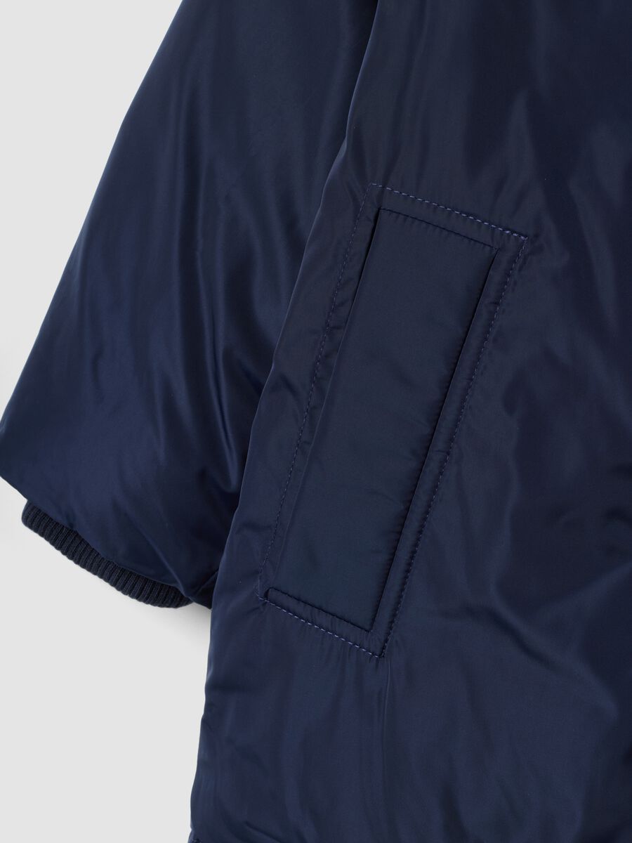 Navy blue padded hooded jacket_3